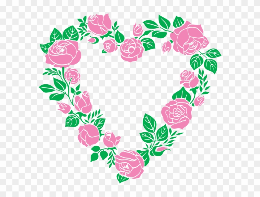 Hearts Clipart - Heart Flower Border Png #712647