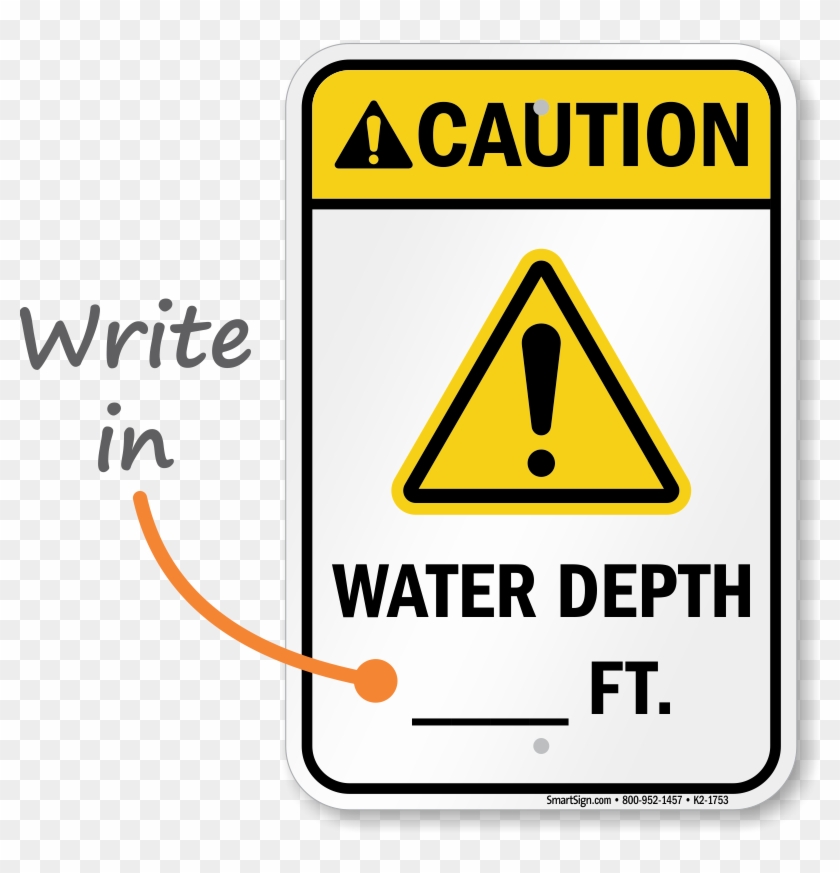 Caution Water Depth Write In Sign - Caution Watch Out For Jellyfish Stings Can Igh Intensity #712834