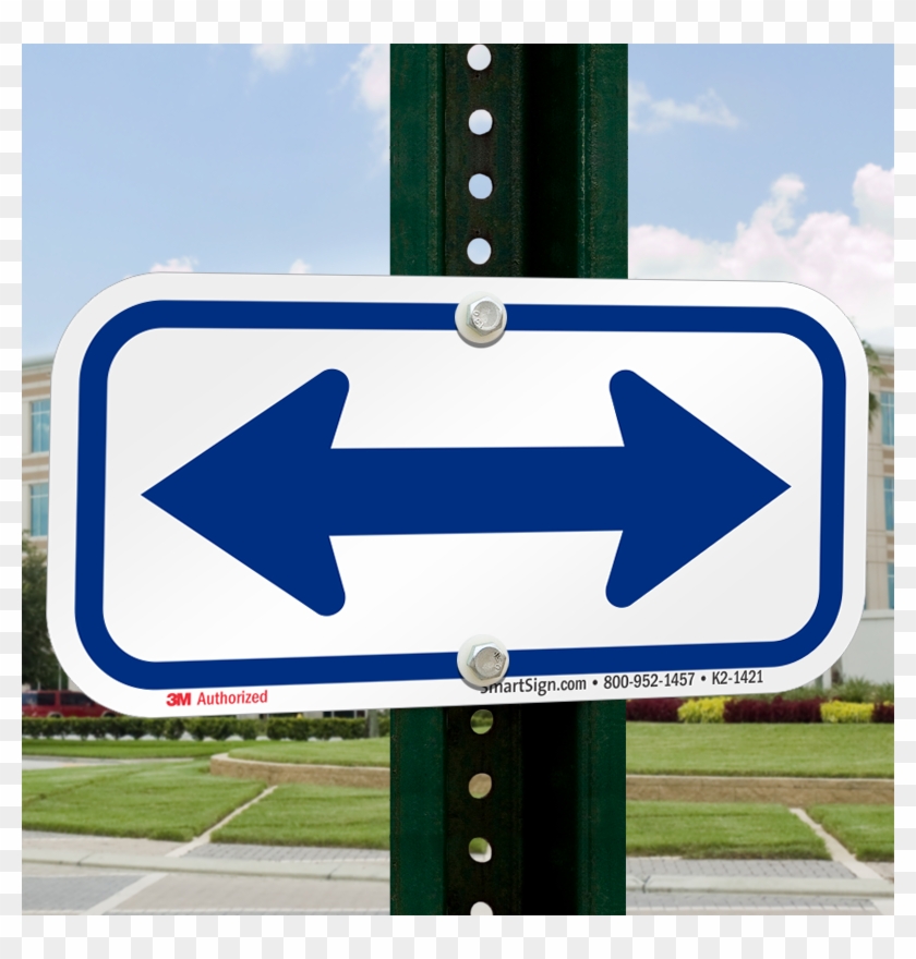 Bidirectional Arrow, Supplemental Parking Sign, Blue - Traffic Sign #713043