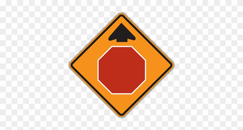 W3-1 Stop Ahead - Stop Ahead Sign Orange #713128