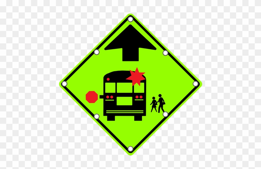 S3-1 School Bus Stop Ahead - Stop For School Bus Sign #713140