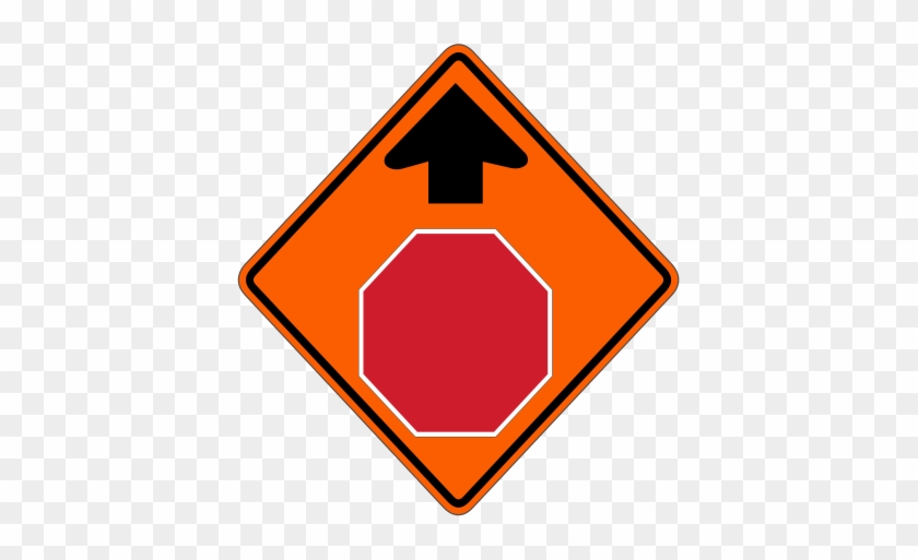 W3-1 Stop Ahead - Stop Ahead Sign Orange #713142