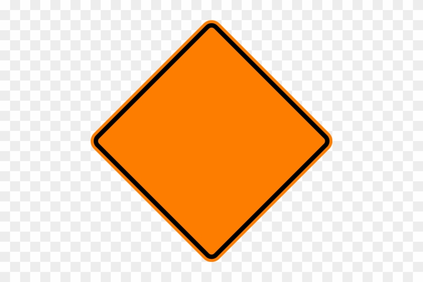 File Diamond Warning Sign Orange G - Orange Diamond Road Sign #713209