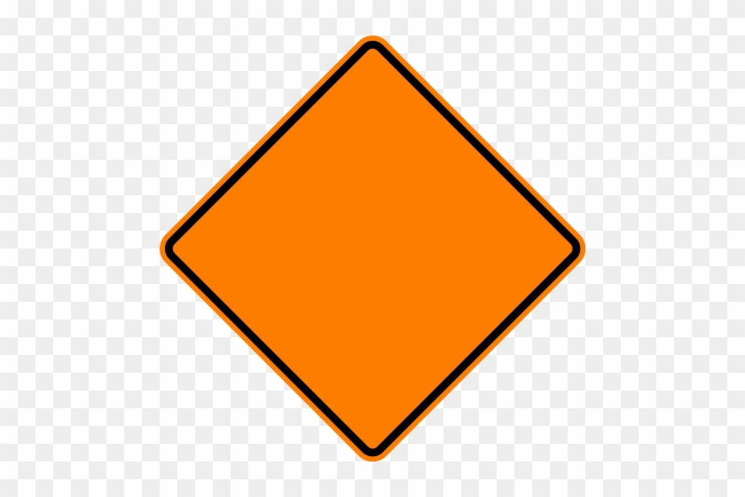 File Diamond Warning Sign Orange G - Orange Diamond Road Sign #713209