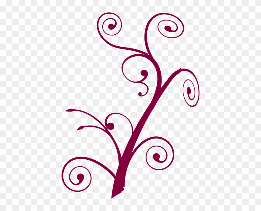 Maroon Branch Swirl Clip Art At Clkercom Vector Online - Tree Branch Clip Art #713231