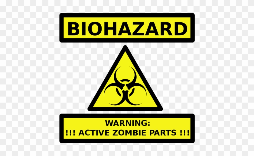 Zombie Parts Warning Label Vector Image - Zombie Hazard Sign #713247