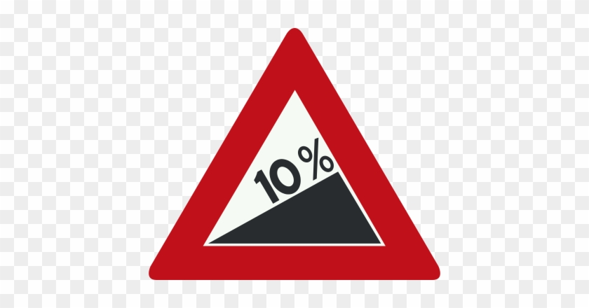 10% Slope Warning Sign, Netherlands - Danger Falling Rocks Sign #713430