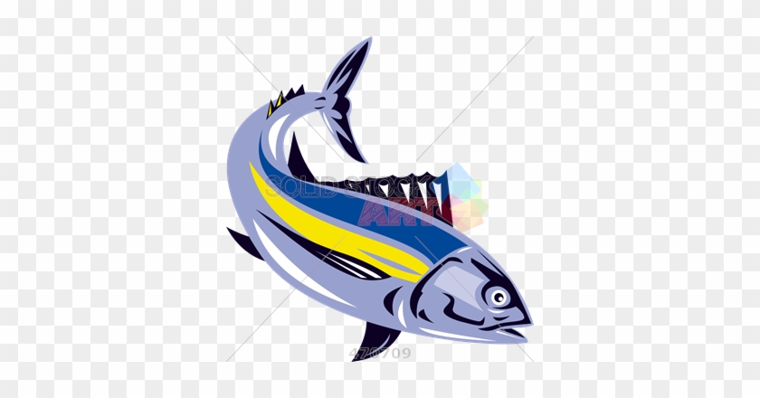 Albacore Tuna Fish Retro Shower Curtain #713542