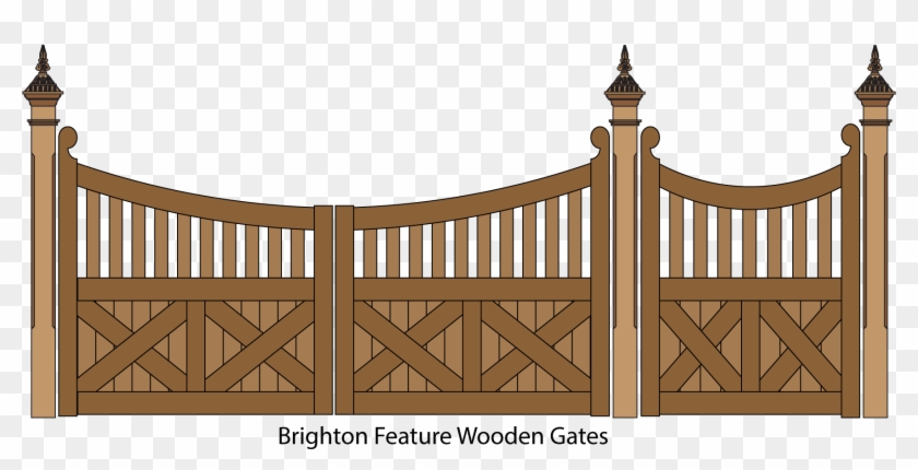 Brighton Feature Wooden Gates - Fence Wooden Gate Gate Clipart #713601