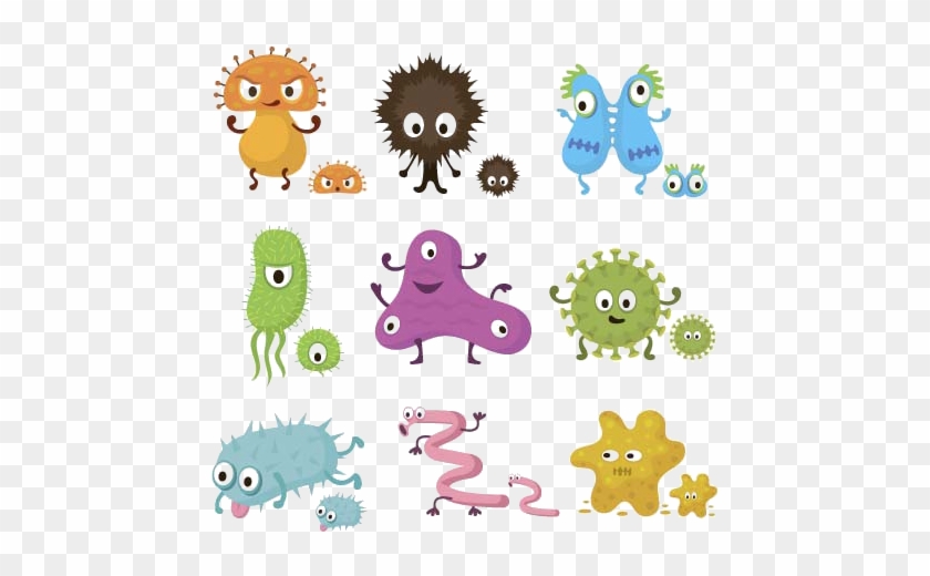 Bacteria Cartoon Microorganism Clip Art - Cute Germ - Free Transparent PNG  Clipart Images Download