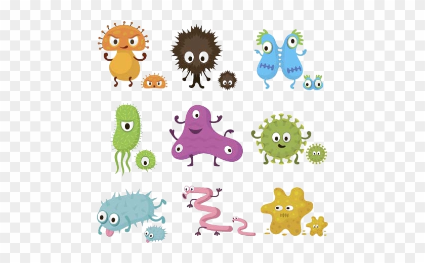 Bacteria Cartoon Microorganism Clip Art - Cute Germ #713644