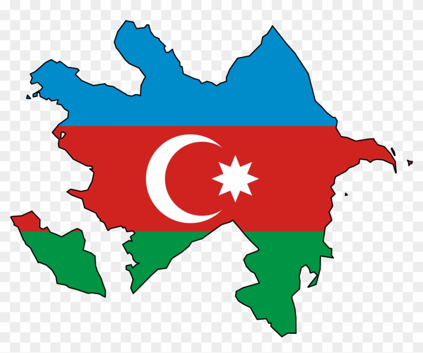 Azerbaijan Flag Azerbaijan Flag Map - Azerbaijan Map With Flag #713680