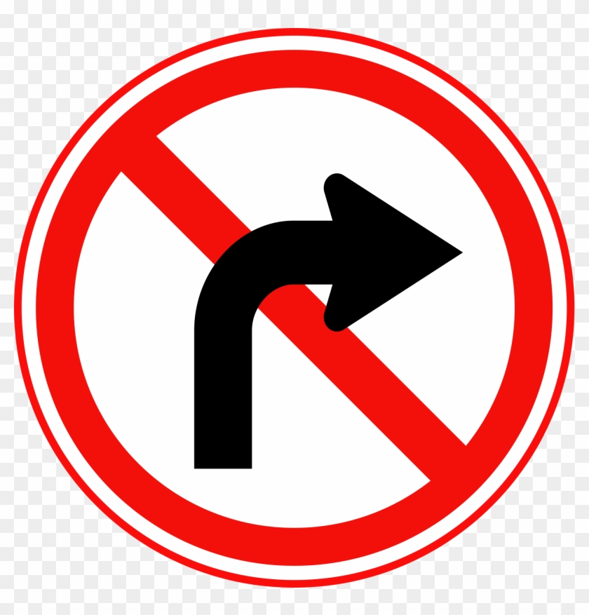 Open - No Right Turn Traffic Sign #713781