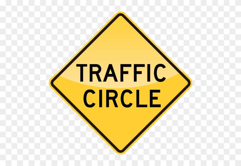 Traffic Circle - Slower Traffic Keep Right Sign #714385