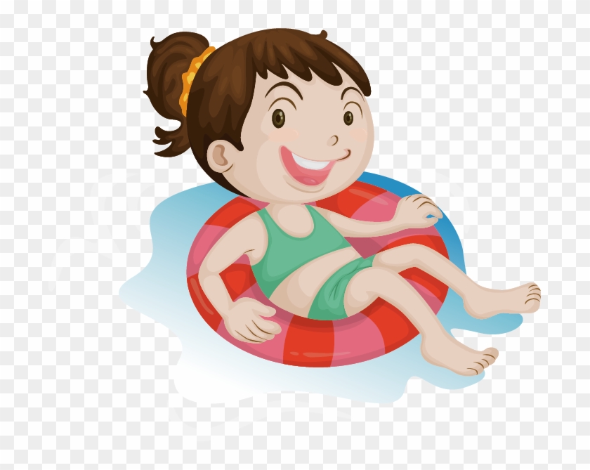 Cartoon Swimming Illustration - Cartoons Girl Swimming #714416