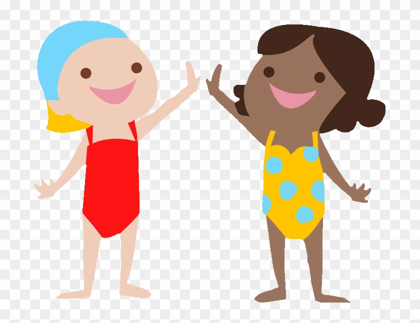 Swim Students High Five - Cartoon #714610