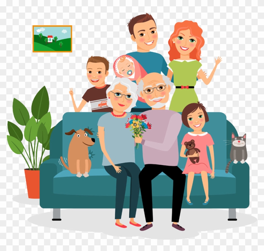 Family Couch Father Illustration - Family Couch Father Illustration #714842
