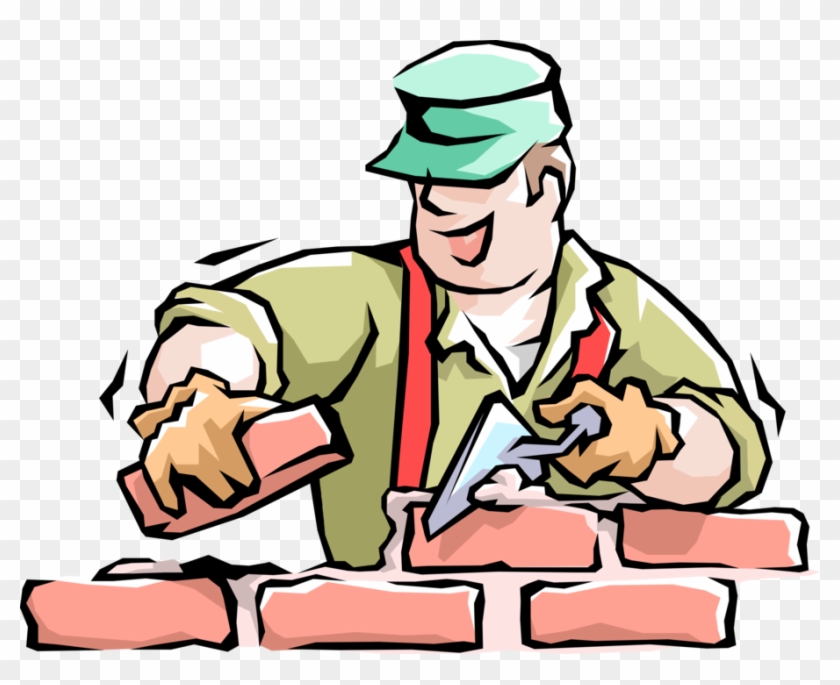 Vector Illustration Of Handyman Home Renovation Expert - Building A House Cartoon #715208