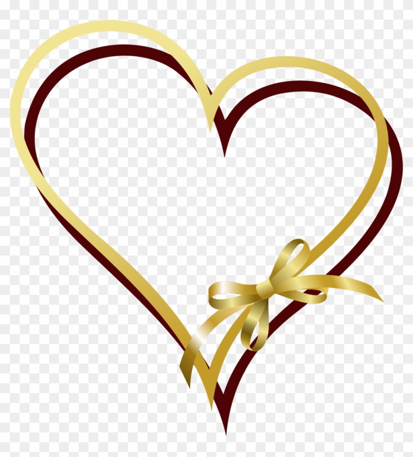 Ribbon Gold Clip Art - Heart Gold Vector Png #715697