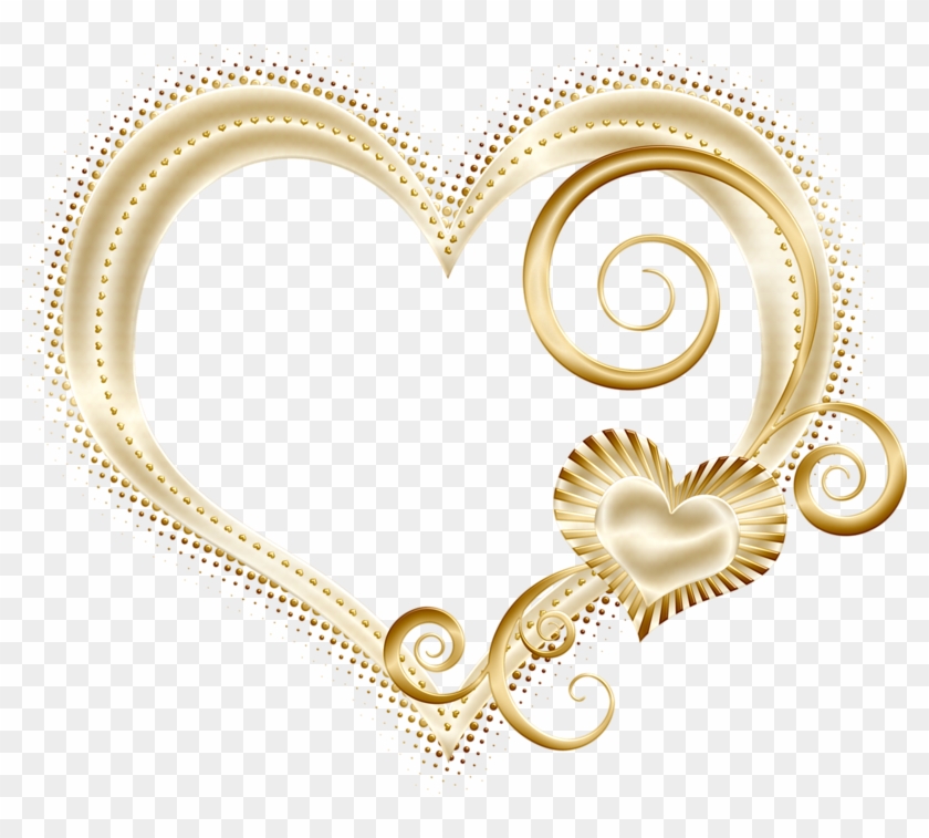 Crochet Heartscrochet Motifgold Heartart - Coeur Gold Png #715712