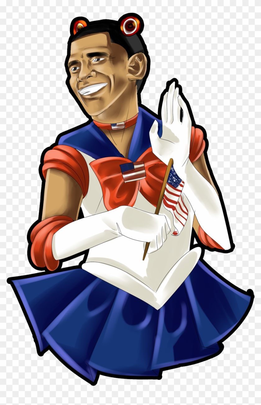 Sailor Obama By Liferaven - Anime Obama Png #715986