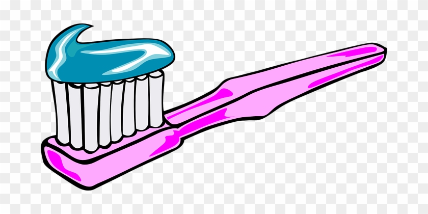 Toothbrush Pink Toothpaste Hygiene Health - Toothbrush Clipart #716380