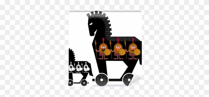 Fotobehang Trojaans Paard / Trojan Cartoon Paard Met - Cavalo De Troia Desenho #716393