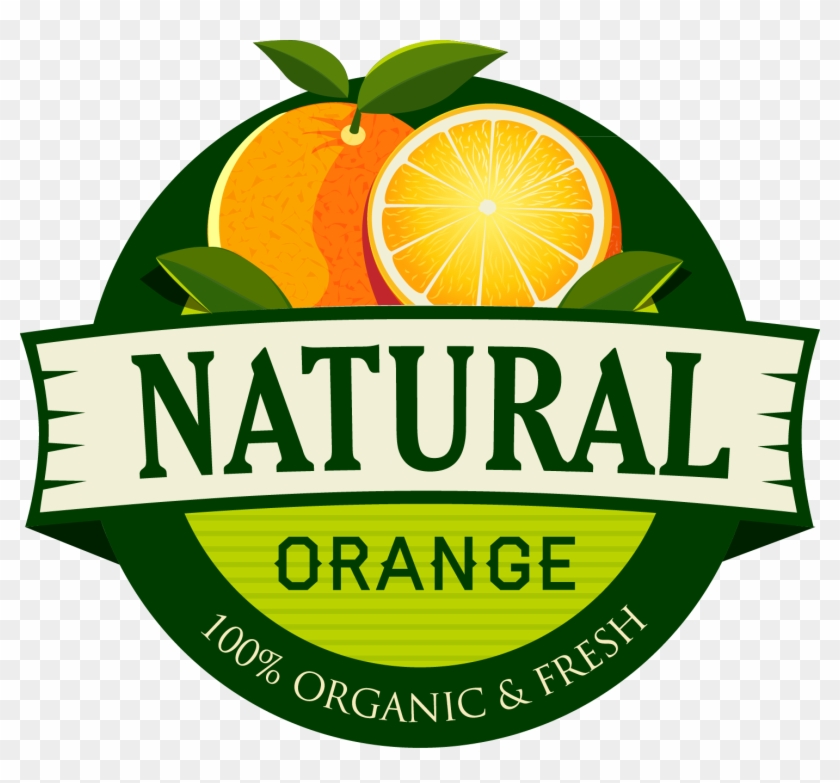 Orange Juice Organic Food Label - Orange Juice Label Png #717579