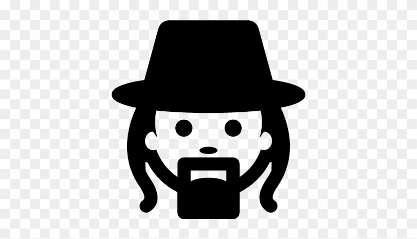 Man Face With Hat, Long Hair And Goatee Vector - Long Hair Man Icon #717804