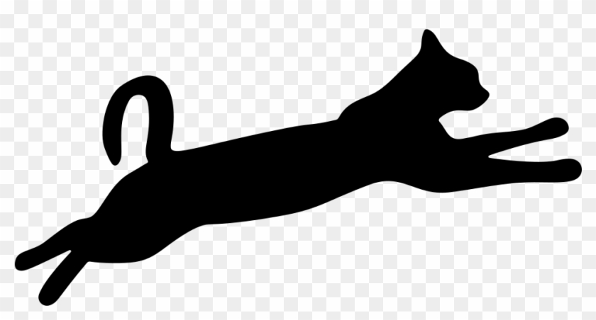 Leaping Cat Silhouette - Cat Silhouette Png #718063