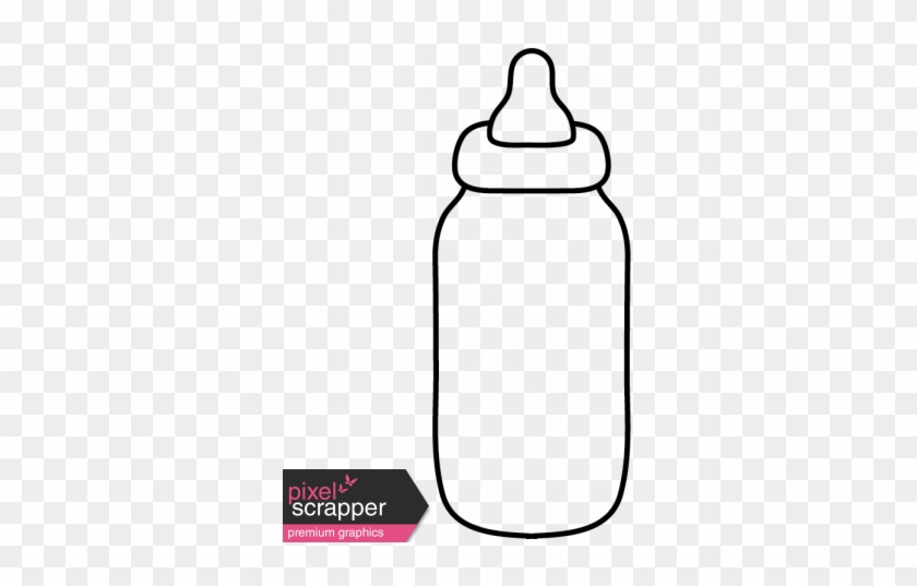 Baby Bottle Template Baby Illustrations Bottle Graphic - Black And White Transparent Baby Bottle Clipart #718072