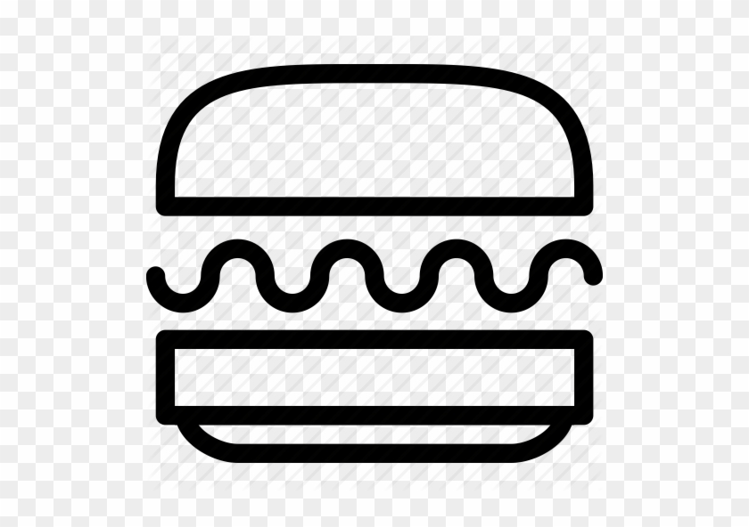 Bakery, Bread, Breakfast, Burger, Butter, Cheeseburger, - Hamburger Line Icon #718089