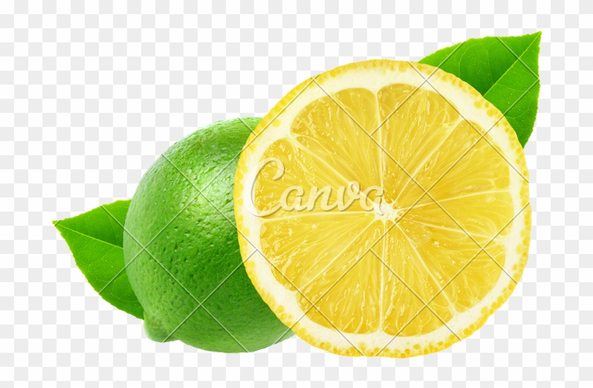 Isolated Lemon And Lime - Zitrone Und Limones Magnet #718465