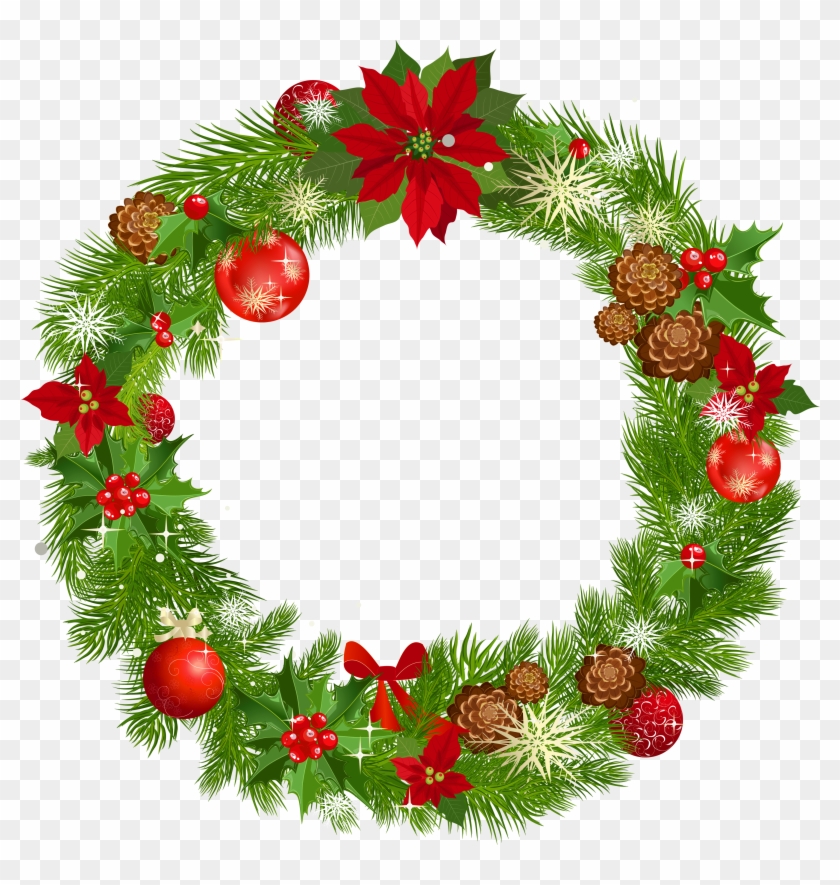 Clipart Of Ng, Wreath The And Wreath Of - Vòng Nguyệt Quế Noel Vector #718668