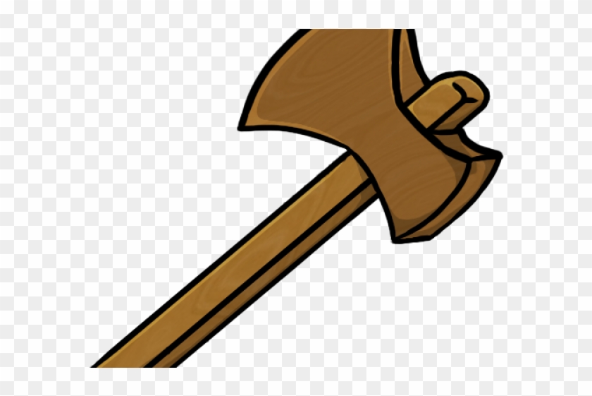 Axe Clipart Wood Piece - Minecraft Wooden Axe Icon #718713