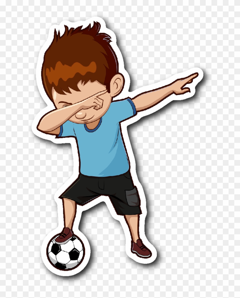 Funny Dabbing Dance Soccer Sticker Car Bumper Decal - Dabbing Soccer Boy #718874