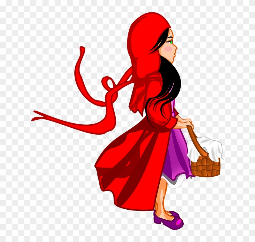 Kid Little Red Riding Hood, Fairytale, Cap, Basket, - Clipart Red Riding Hood #718916