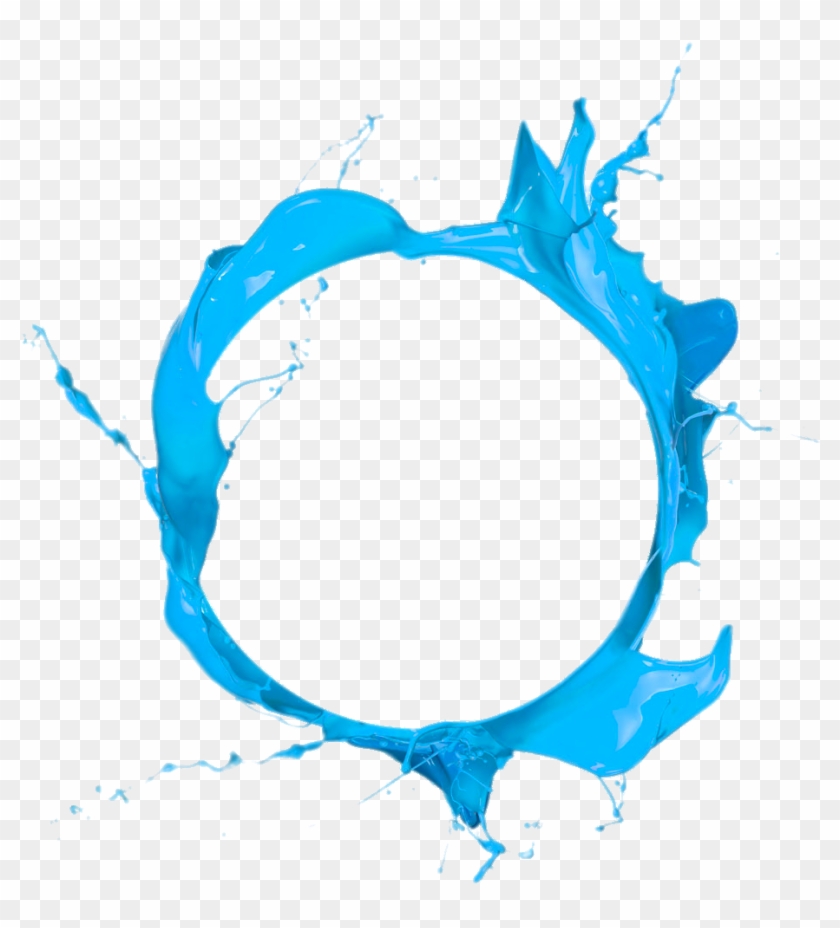 Circle Paint Blue Clip Art - Paint Splash Circle Transparent #719109