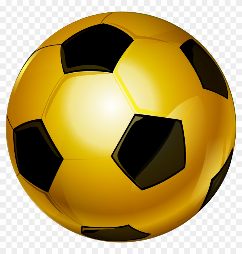 Gold Soccer Ball Png Clip Art Image - Gold Ball Football Png #719600