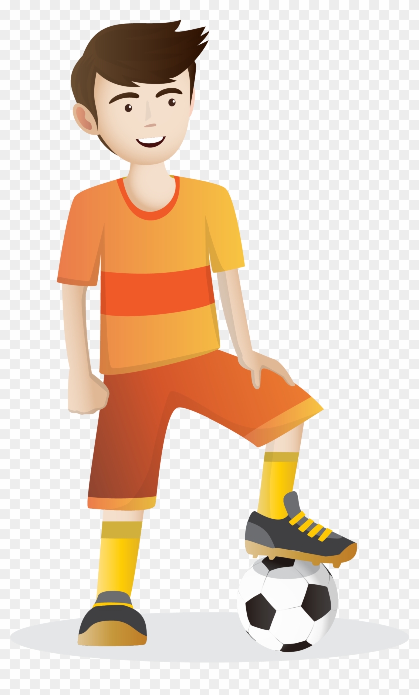 Football Player Athlete - Boy Cartoon Football Logo - Free Transparent PNG  Clipart Images Download