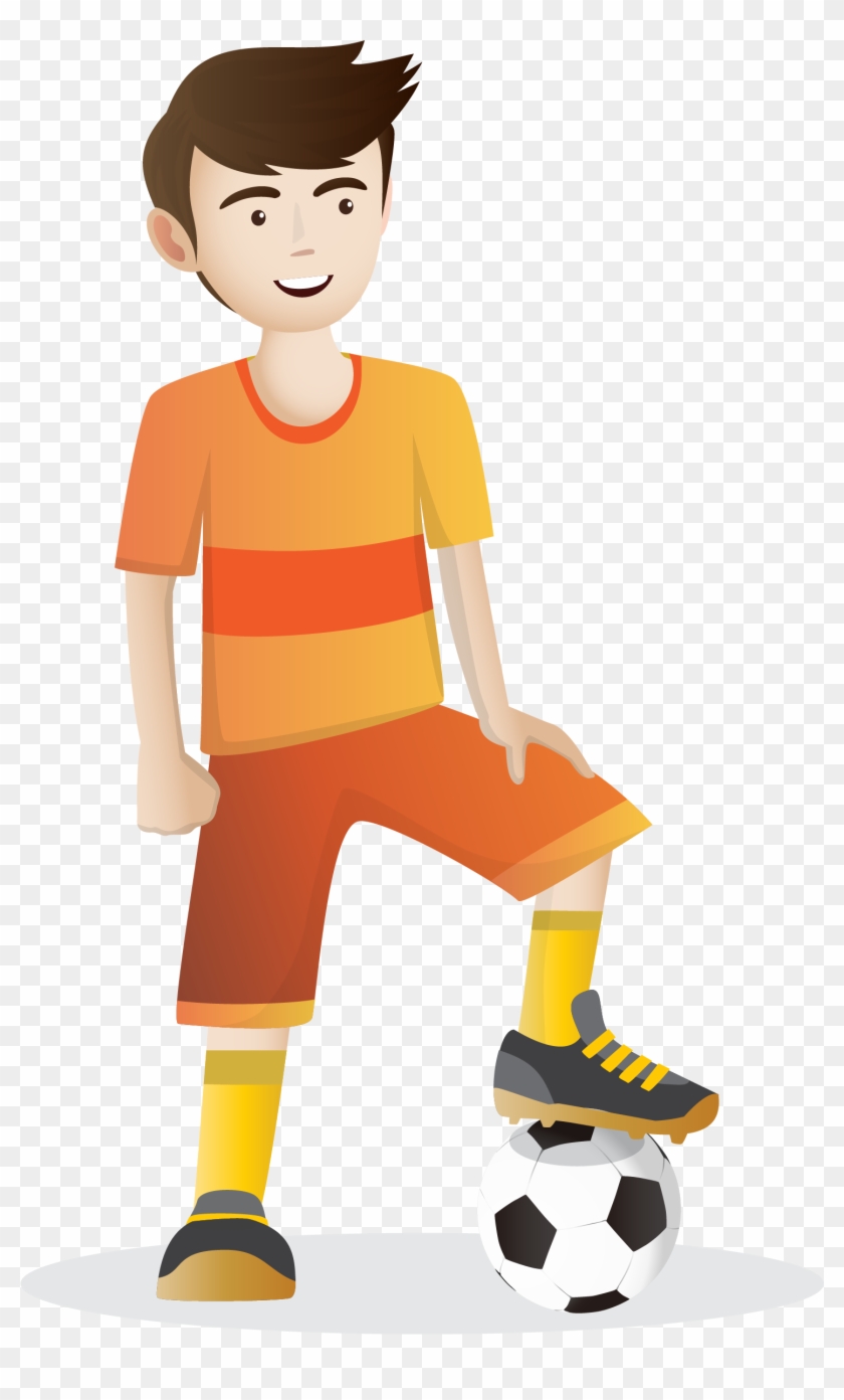 Football Player Athlete - Boy Cartoon Football Logo #719764