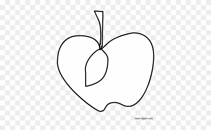 Black And White Apple Clip Art Free - Apple #719828