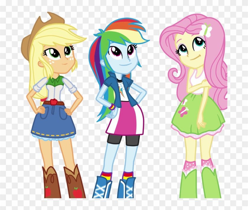 Eg Applejack Rainbow Dash And Fluttershy By Luchita27-d8a8fc1 - My Little Pony Rainbow Dash And Sunset Shimmer #720177