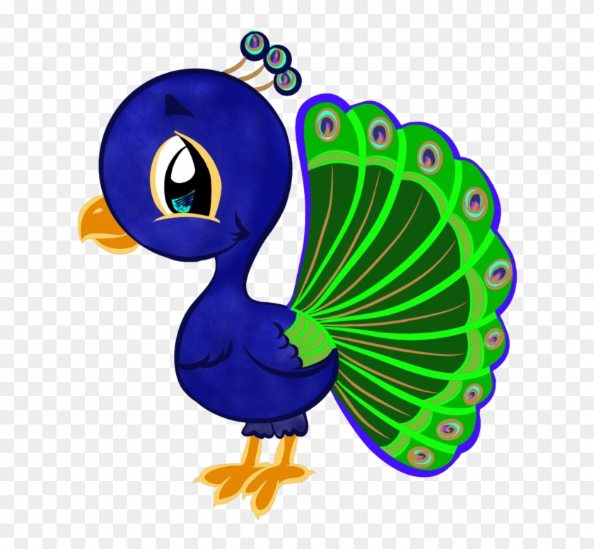 Cartoon Peacock Colored Lines By Crochetamommy - Fun2draw Peacock #720298