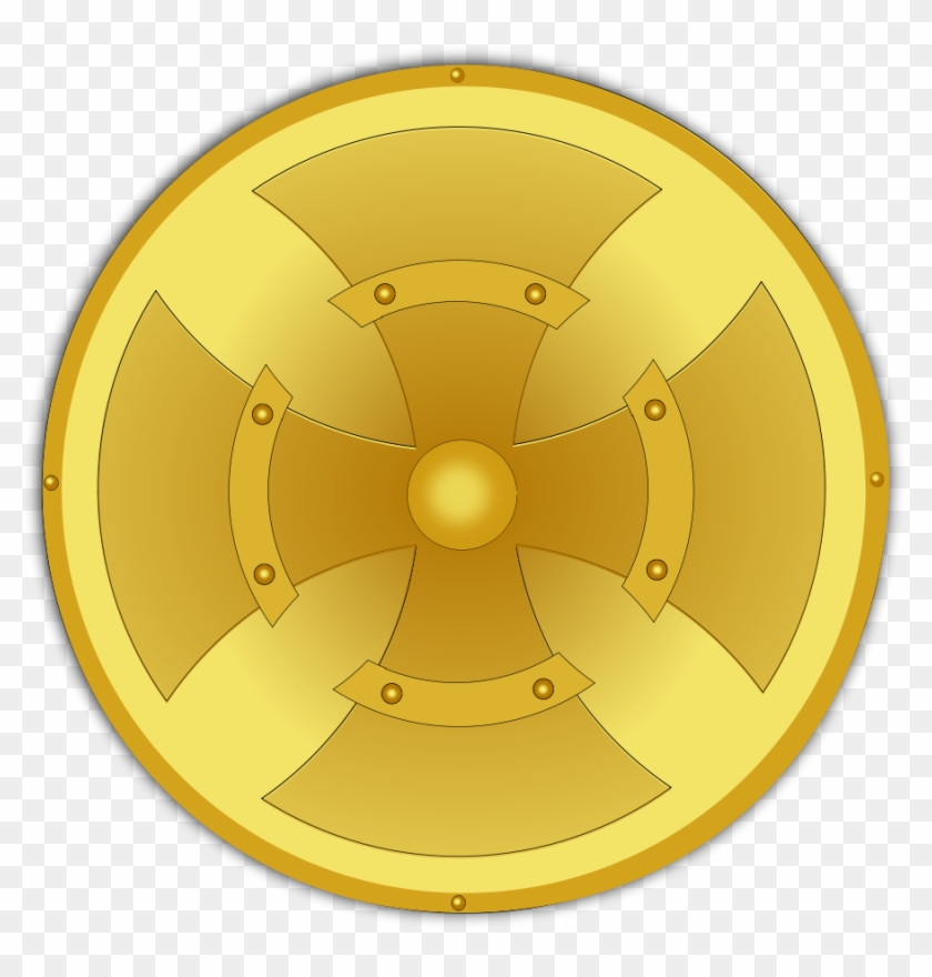 This Free Clip Arts Design Of Golden Shield - Greek Shield Clip Art #720618