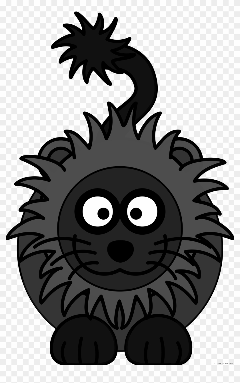 Lion Animal Free Black White Clipart Images Clipartblack - Cartoon Lion #721210