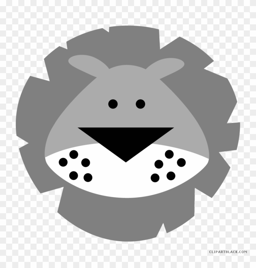 Lion Animal Free Black White Clipart Images Clipartblack - Cute Cartoon Lion Face #721265