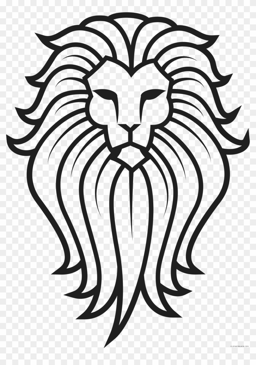 Lion Tattoo Animal Free Black White Clipart Images - Tattoo Lion Face #721279