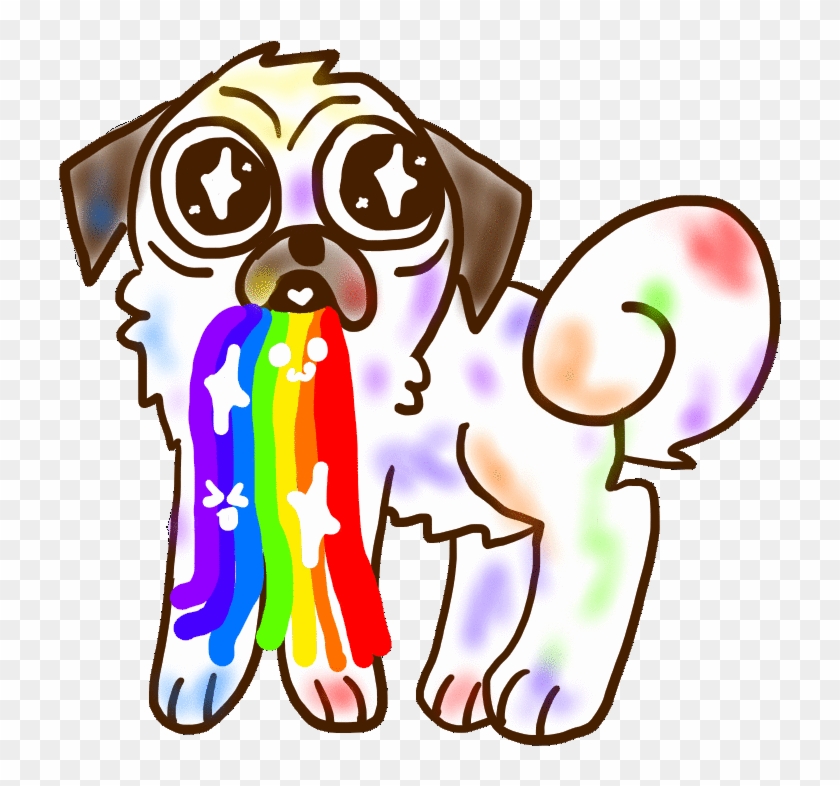 Rainbow Pug By Aquarithyst - Rainbow Pug By Aquarithyst #721763