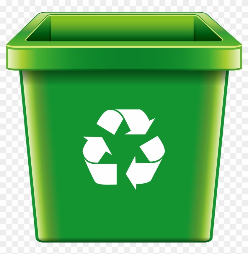 Recycling Bin Drawing Royalty Free Illustration - Recycling Symbol On Bin Clipart #721767